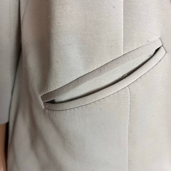 Skies Are Blue Open Blazer Large Shawl Collar Soft Neutral Career Work Academia - Picture 4 of 6